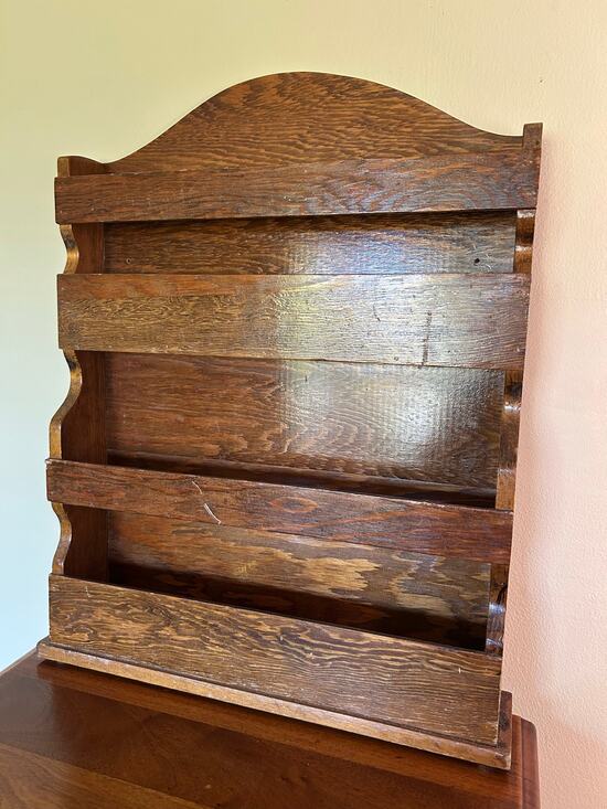 Unbranded Other - Vintage Wooden Wall Shelf Plate Rack | Rustic Wall Mounted Display Shelf